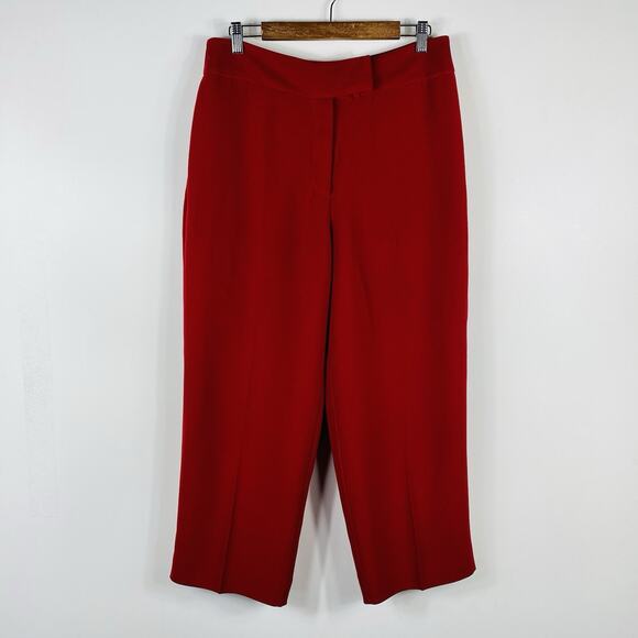 Vintage Bob Mackie Size 14 Crepe Straight Leg Pants Red - Picture 1 of 4